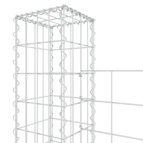 Gabionkurv med 2 stolper 140x20x150 cm U-facon jern