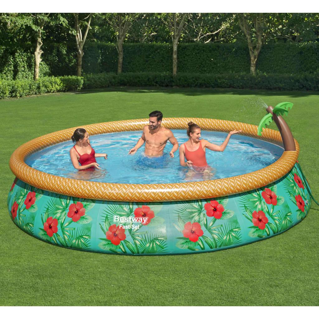 Bestway Fast Set oppusteligt poolsæt Paradise Palms 457x84 cm