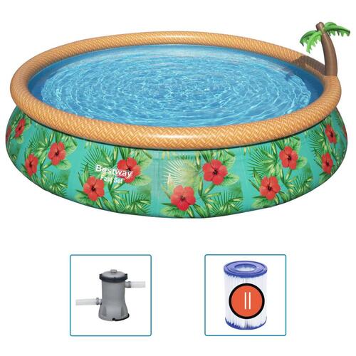 Bestway Fast Set oppusteligt poolsæt Paradise Palms 457x84 cm