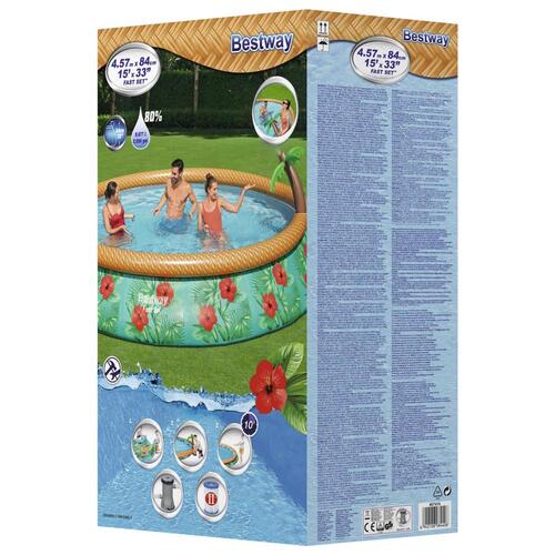Bestway Fast Set oppusteligt poolsæt Paradise Palms 457x84 cm