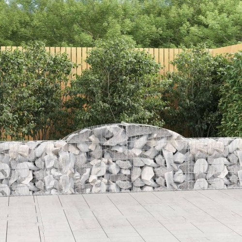 Buet gabionkurv 300×30×60/80 cm - galvaniseret jern
