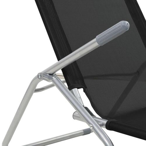 Foldbare liggestole 2 stk. textilene sort