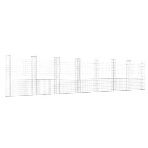 Gabionkurv med 8 stolper 860x20x200 cm U-facon jern