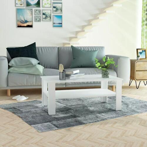 Sofabord 100x59x42 cm konstrueret træ hvid