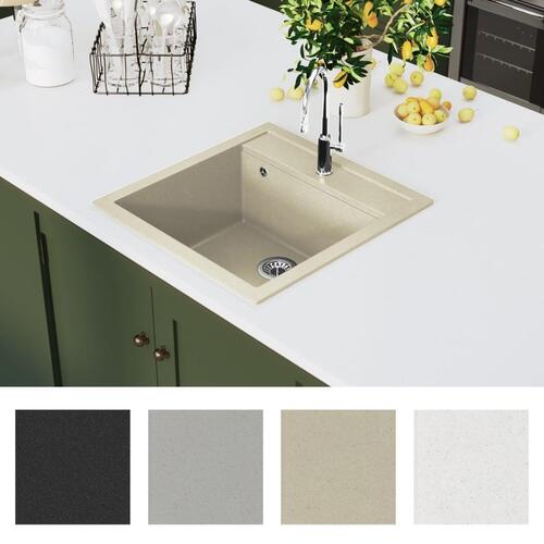 Køkkenvask granit enkelt vask beige