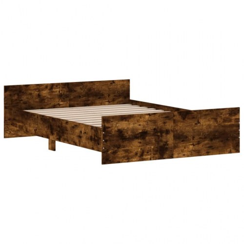 Sengeramme med gavl og fodgærde 135×190 cm - røget egetræ