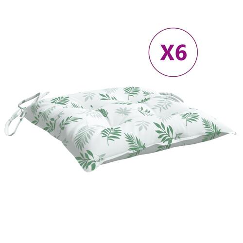 Stolehynder 6 stk. 50x50x7 cm oxfordstof bladmønster