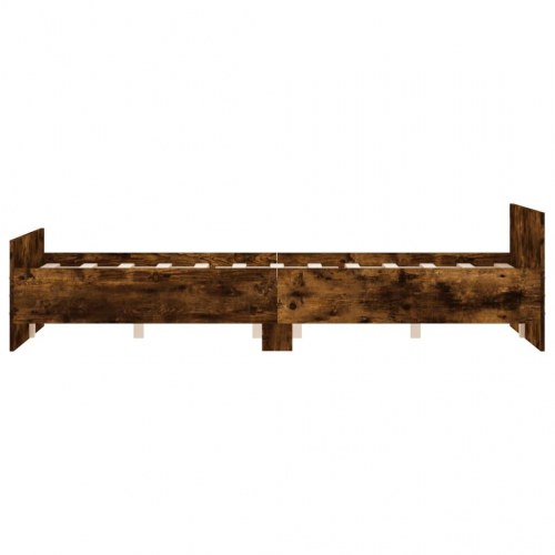 Sengeramme med gavl og fodgærde 135×190 cm - røget egetræ