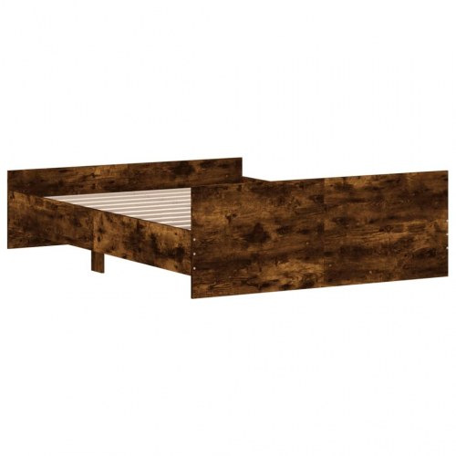 Sengeramme med gavl og fodgærde 135×190 cm - røget egetræ