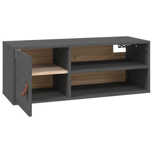 Vægskab 80x30x30 cm massivt fyrretræ grå
