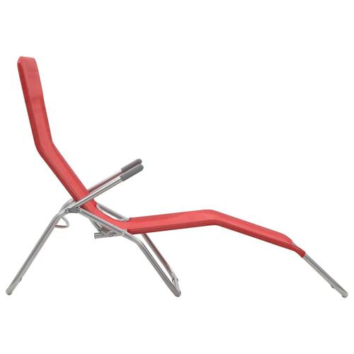 Foldbare liggestole 2 stk. textilene rød