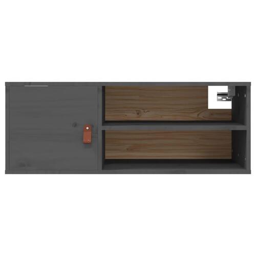 Vægskab 80x30x30 cm massivt fyrretræ grå