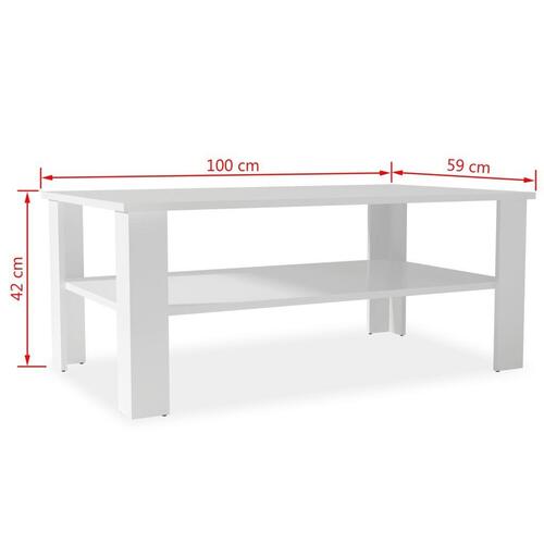 Sofabord 100x59x42 cm konstrueret træ hvid