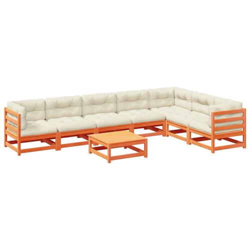 Sofasæt til haven 8 dele med hynder massivt fyr gyldenbrun
