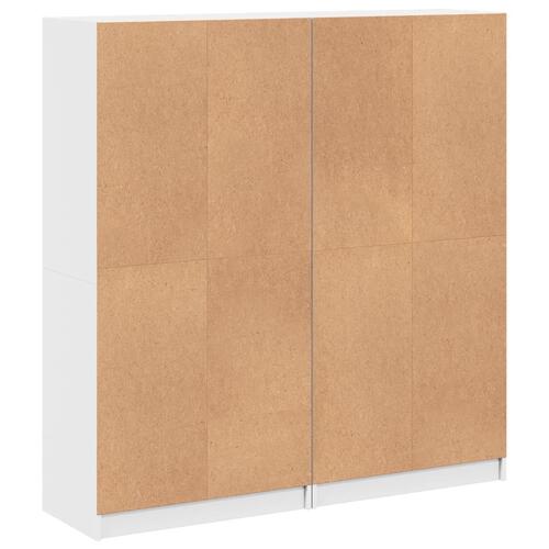 Bogreol med låger 136x37x142 cm konstrueret træ hvid