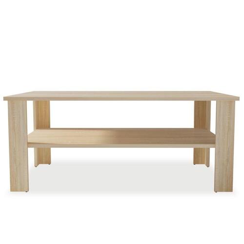 Sofabord 100x59x42 cm konstrueret træ egetræsfarvet
