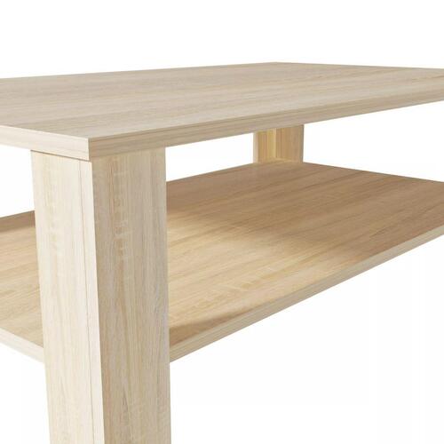 Sofabord 100x59x42 cm konstrueret træ egetræsfarvet
