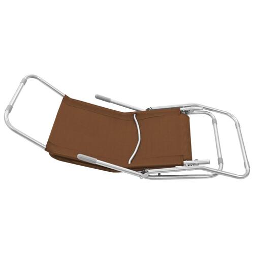 Foldbare liggestole 2 stk. textilene gråbrun