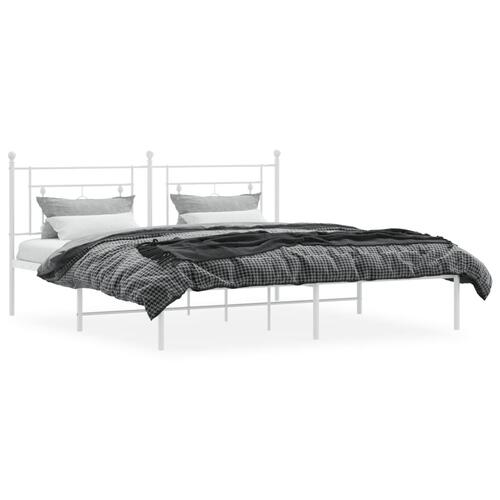 Sengeramme med sengegavl 183x213 cm metal hvid