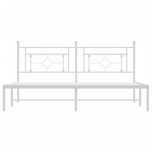 Sengeramme med sengegavl 183x213 cm metal hvid