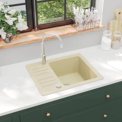 Køkkenvask granit enkelt vask beige