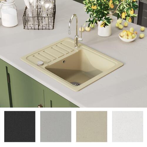 Køkkenvask granit enkelt vask beige
