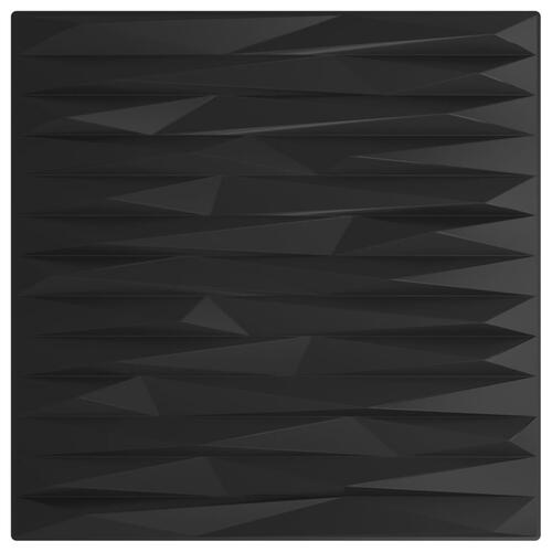 Vægpaneler 12 stk. 50x50 cm 3 m² XPS sten sort