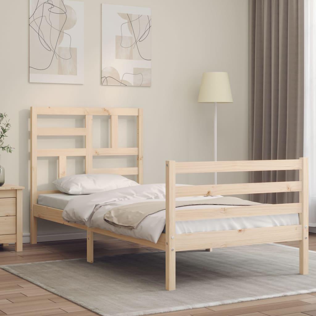 Sengeramme med sengegavl Single massivt træ