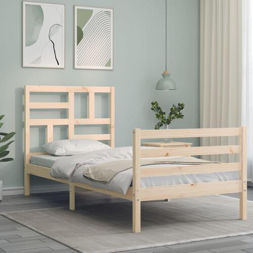 Sengeramme med sengegavl Single massivt træ