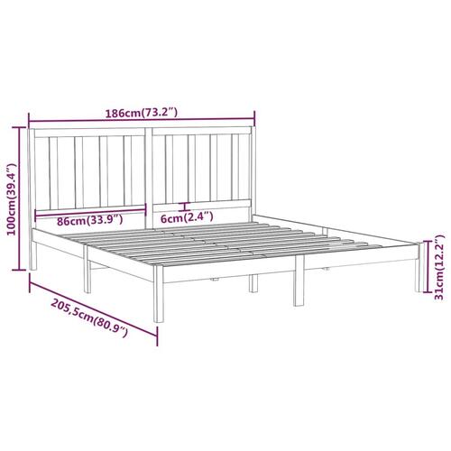 Sengeramme 180x200 cm massivt fyrretræ
