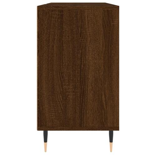 Badeværelsesskab 80x33x60 cm konstrueret træ brun egetræsfarve