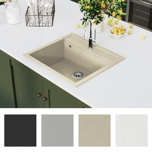 Køkkenvask granit enkelt vask beige