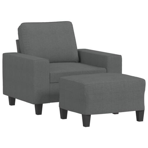 Sofastol med fodskammel 60 cm stof Mørkegrå