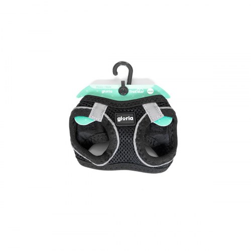 Hundesele Gloria Trek Star L - Sort (hals 33,4-35 cm, bryst 51-52 cm)