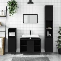 Badeværelsesskab 80x33x60 cm konstrueret træ sort