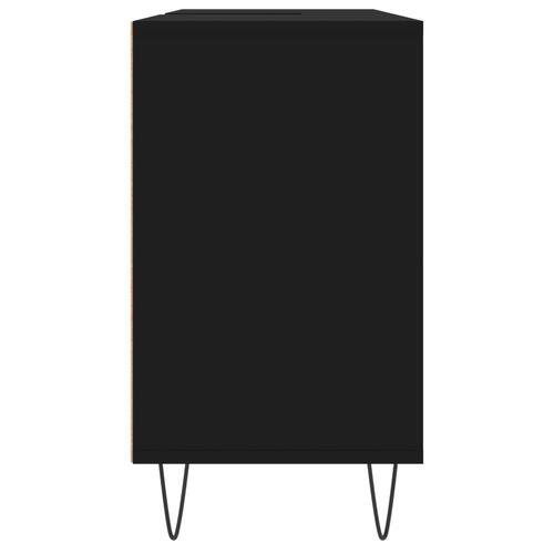 Badeværelsesskab 80x33x60 cm konstrueret træ sort