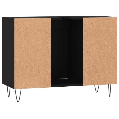 Badeværelsesskab 80x33x60 cm konstrueret træ sort