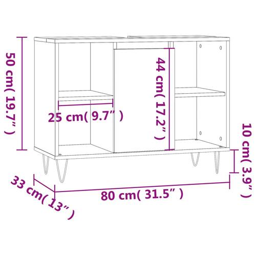 Badeværelsesskab 80x33x60 cm konstrueret træ sort