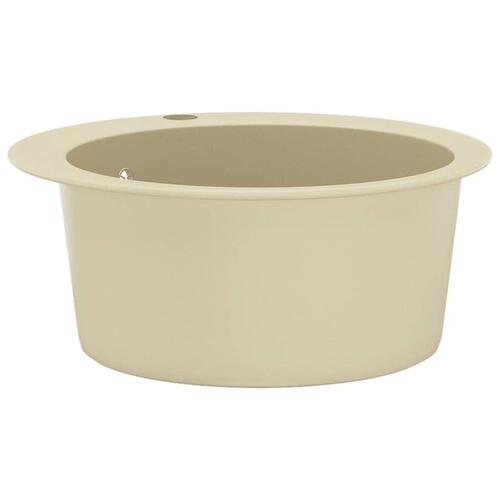 Køkkenvask granit enkelt vask rund beige