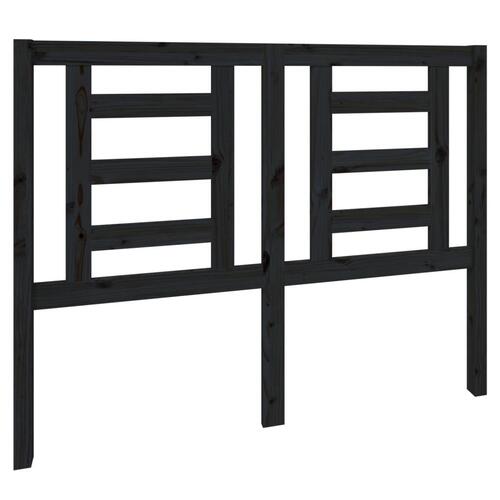 Sengegærde 126x4x100 cm massivt fyrretræ sort