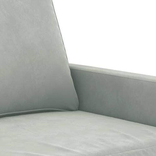 3 personers sofa med hynder velour lysegrå