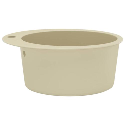 Køkkenvask granit enkelt vask rund beige