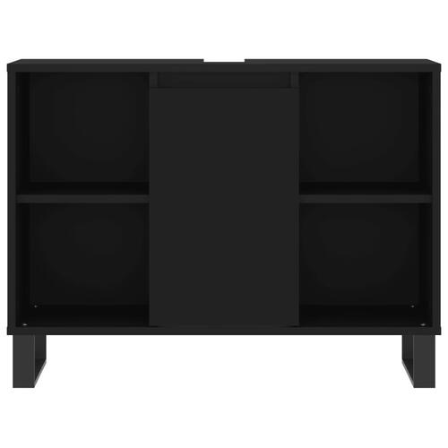 Badeværelsesskab 80x33x60 cm konstrueret træ sort