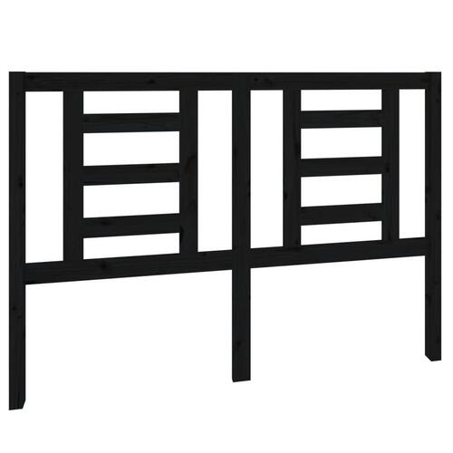 Sengegærde 141x4x100 cm massivt fyrretræ sort