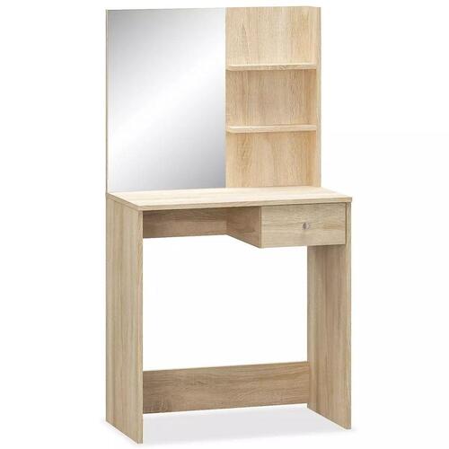 Kosmetikbord 75x40x141 cm konstrueret træ egetræsfarvet