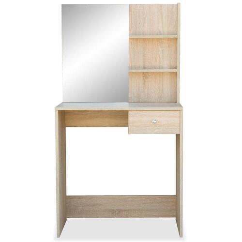 Kosmetikbord 75x40x141 cm konstrueret træ egetræsfarvet