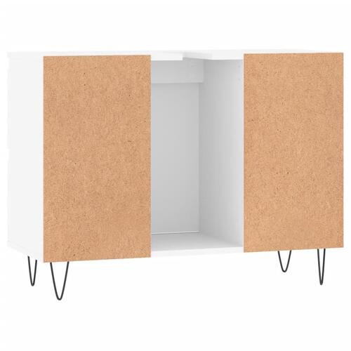 Badeværelsesskab 80x33x60 cm konstrueret træ hvid