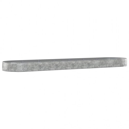 Plantekasse 600x140x36 cm galvaniseret stål sølvfarvet