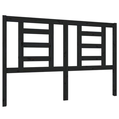 Sengegærde 146x4x100 cm massivt fyrretræ sort