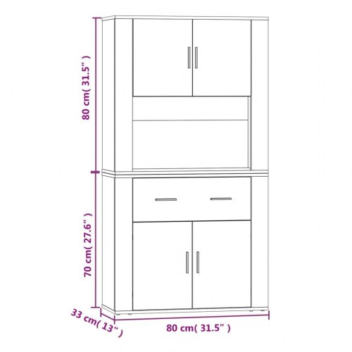Højskab konstrueret træ hvid